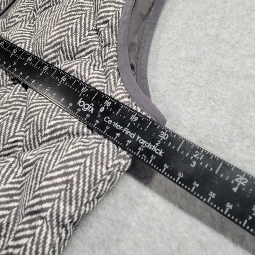 J.Crew Excursion‎ Quilted Down Vest Grey Herringbone Puffer Style Womens Medium